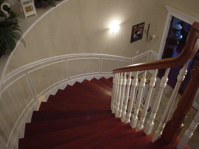 Cherry Curved Stairway Fine Homebuilding