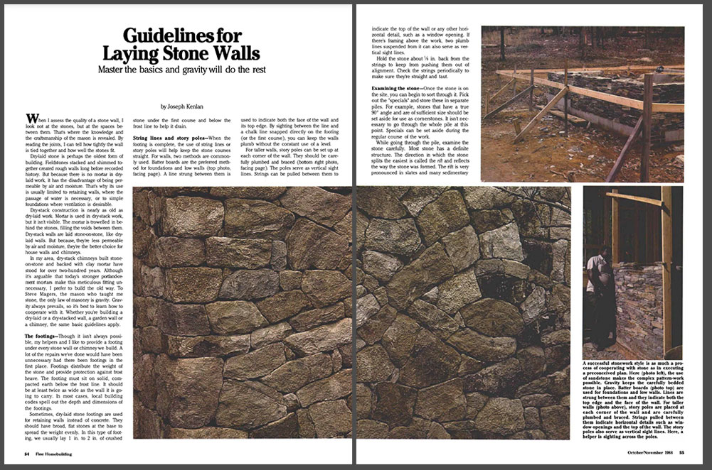 Guidelines for Laying Stone Walls Spread Image of Article