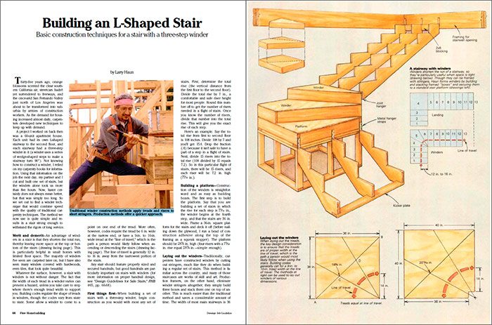 3D L-shaped stair calculator: Building materials calculator of a staircase  with 90° turn