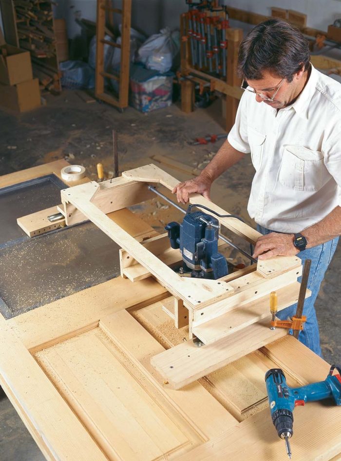 Dual-axis jig makes nearly invisible door repairs
