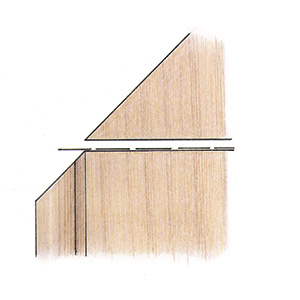 square cut in leg illustration