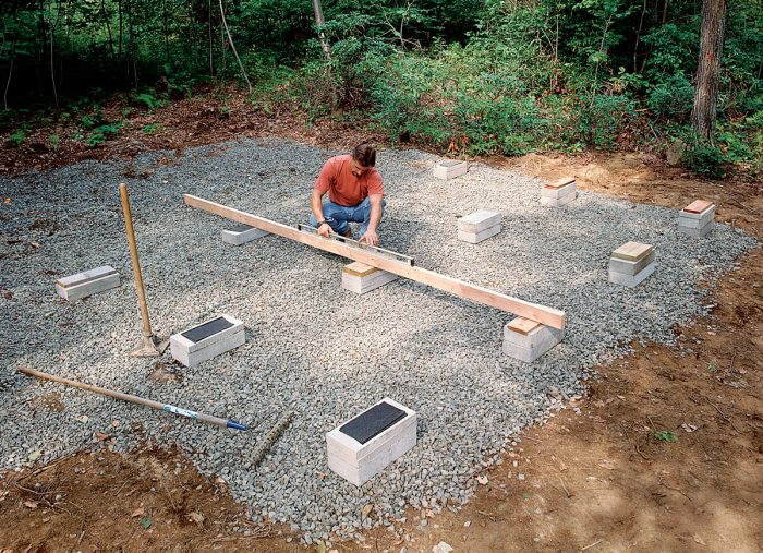 concrete block shed foundation