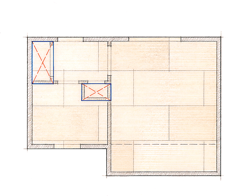 4. Last, form rectangles for the remaining interior walls.