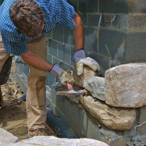 using shims to set the stone
