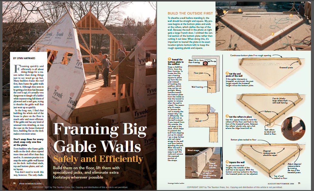 framing big gable walls magazine spread