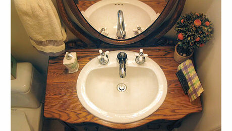 Yard-Sale Bureau Becomes a Bathroom Vanity