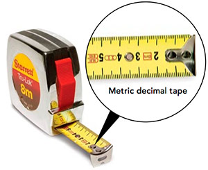 metric tape measure,