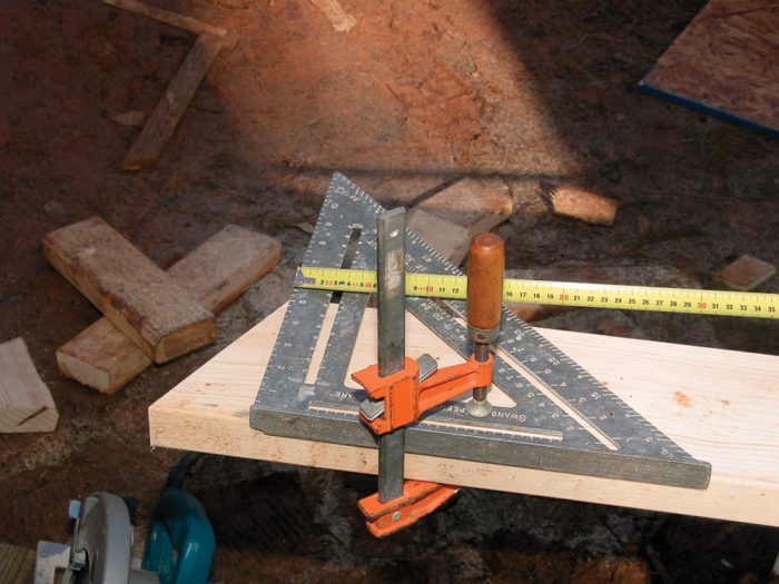 clamp speed square to rafter