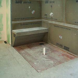 barrier-free bathroom floor pitching