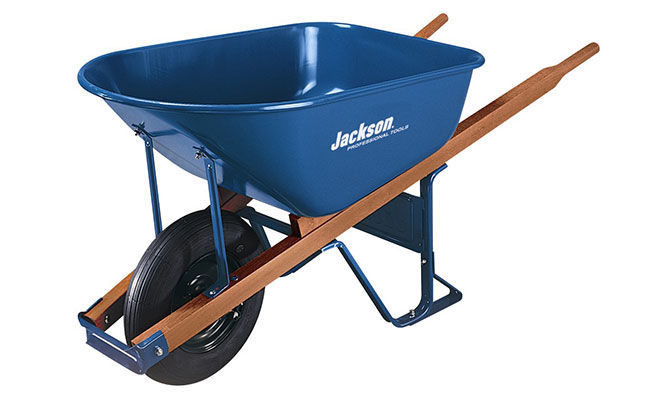 blue wheelbarrow