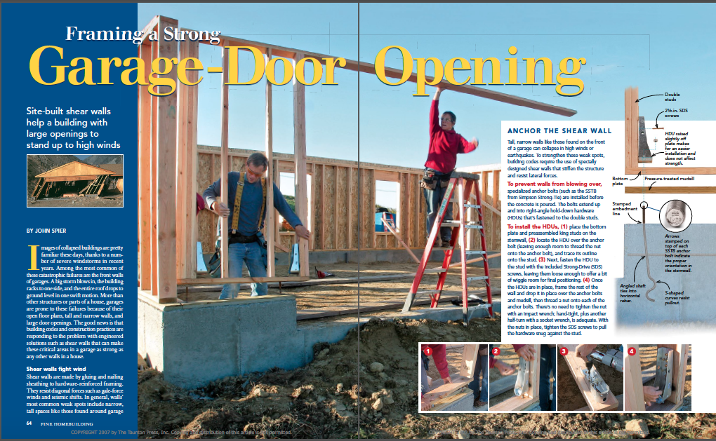 garage door opening magazine layout 