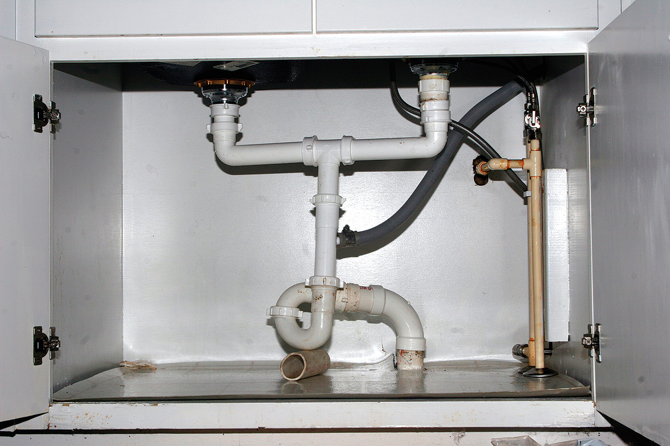 kitchen sink cabinet plumbing