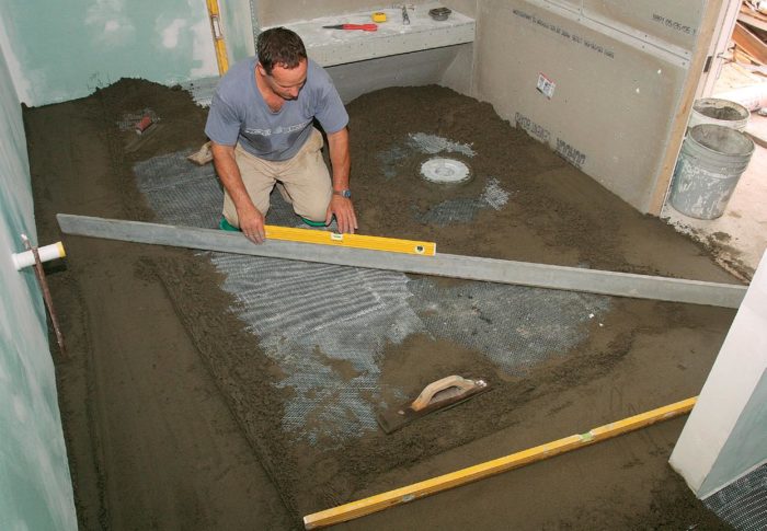 tile shower floor