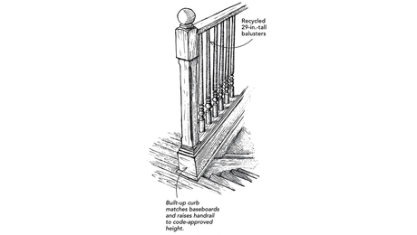 How to Reuse Short Vintage Balusters to Meet Code - Fine Homebuilding