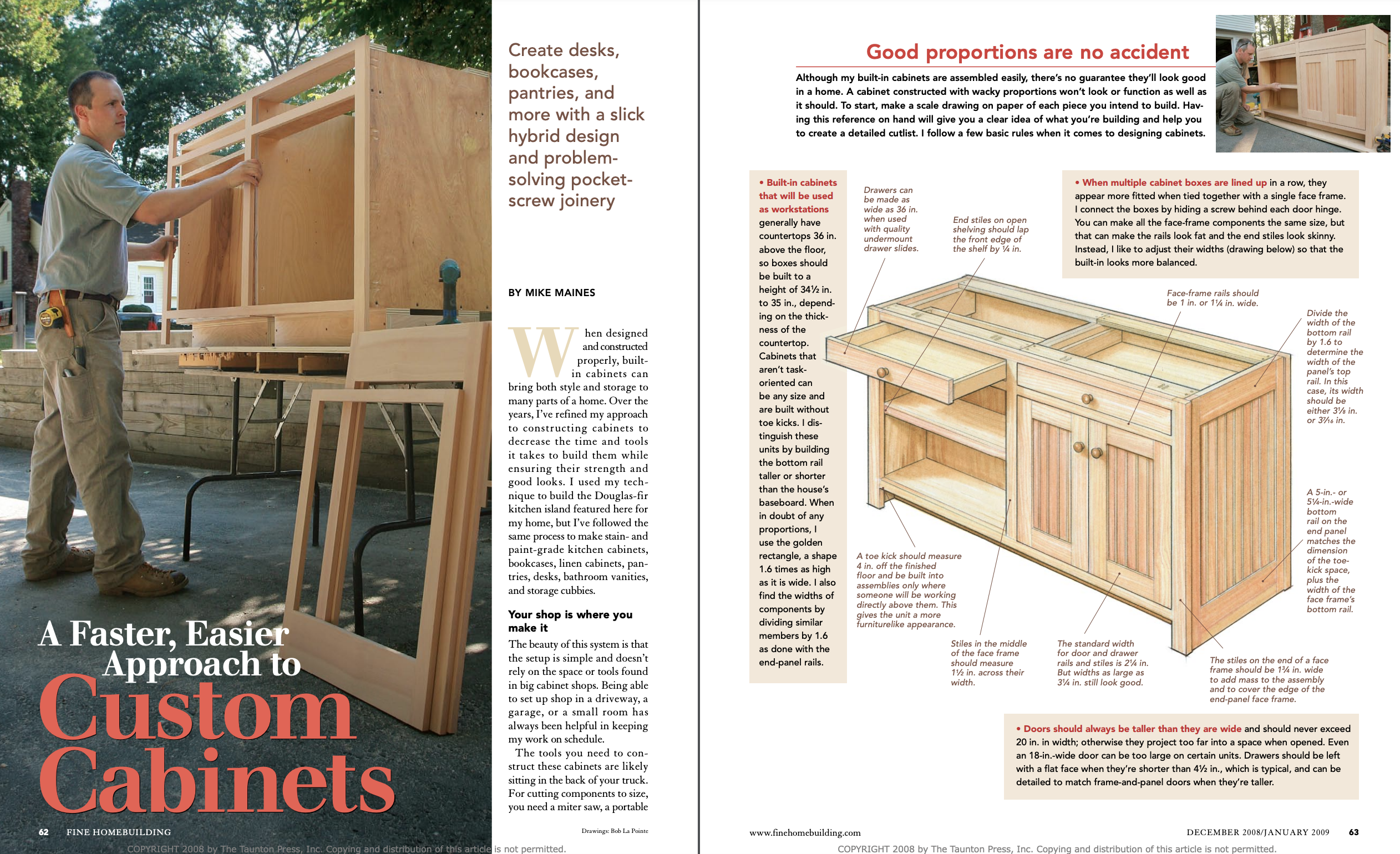 How To Fit Inset Cabinet Doors - Fine Homebuilding