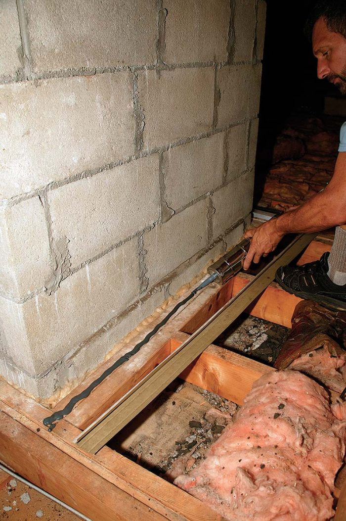 Sealing the space around a chimney