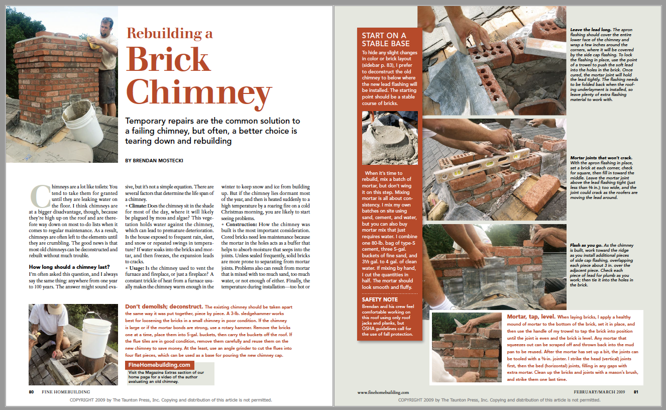 Rebuilding a Brick Chimney