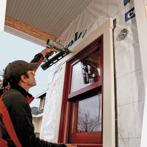 nailing the trim exterior windows