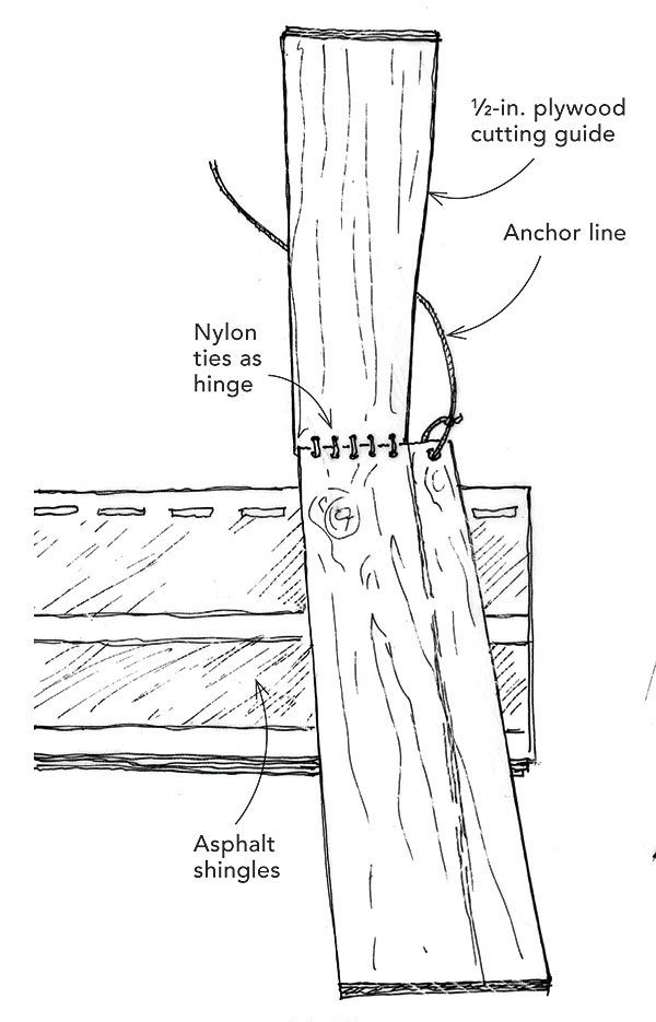 roof shingle cutting guide