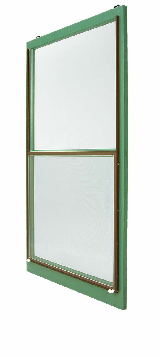 Wooden green window frame