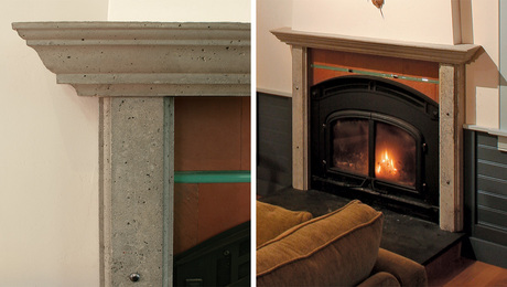 concrete fireplace mantel