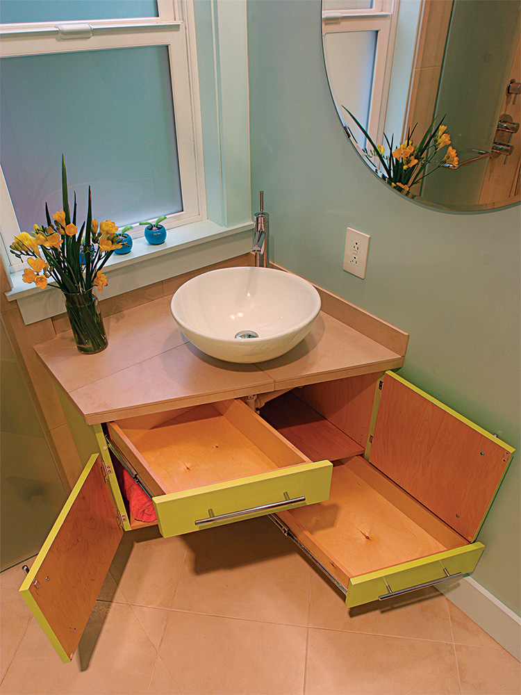 multiple drawers for storage under sink