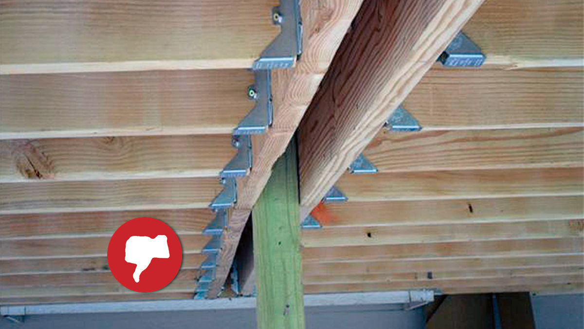 Mistake 3: Bolting beams to the sides of posts'