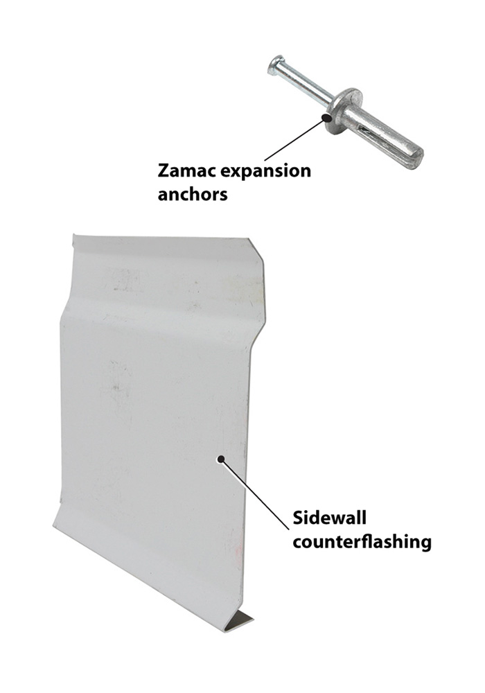 anchors and sidewall counterflashing
