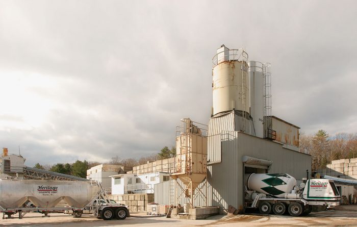 loading dock building for cement trucks to fill up