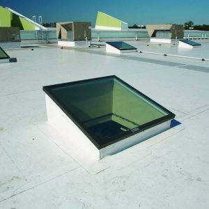 skylights must slope at least 15°.