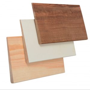 From top: Red cedar, primed pine, clear-pine lap board