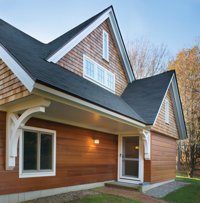 Shiplap and shingle. For traditional homes, you can’t get more authentic than real wood. 