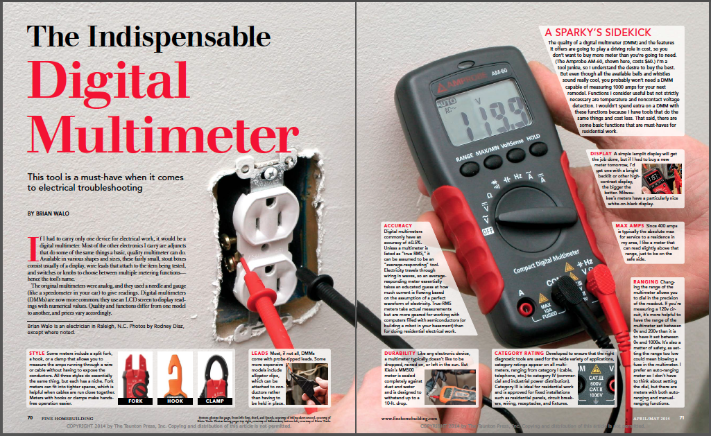 A multimeter users guide for homeowners and DIY fans