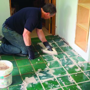 spread grout for high-traffic floor