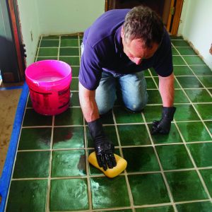 clean and shine high-traffic tile floor