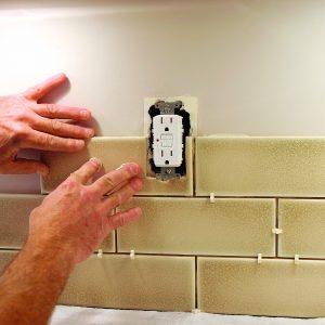 tiling backsplash around outlet