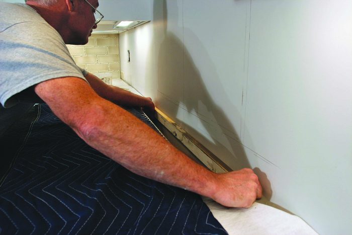 kitchen wood to relieve pressure between countertops