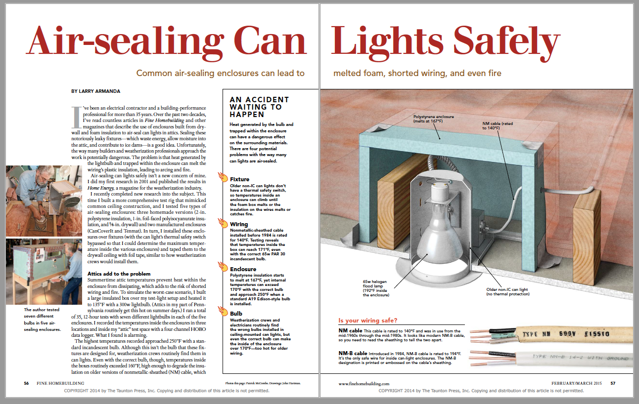 Air-Sealing Can Lights Safely