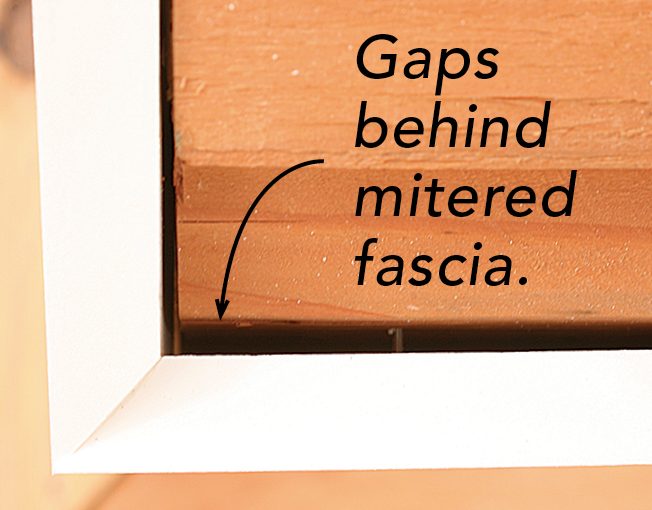 gaps behind mitered fascia