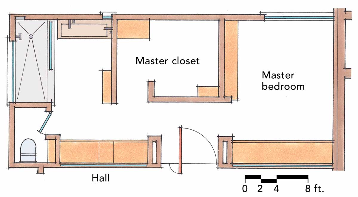floor plan drawing of bathroom suite