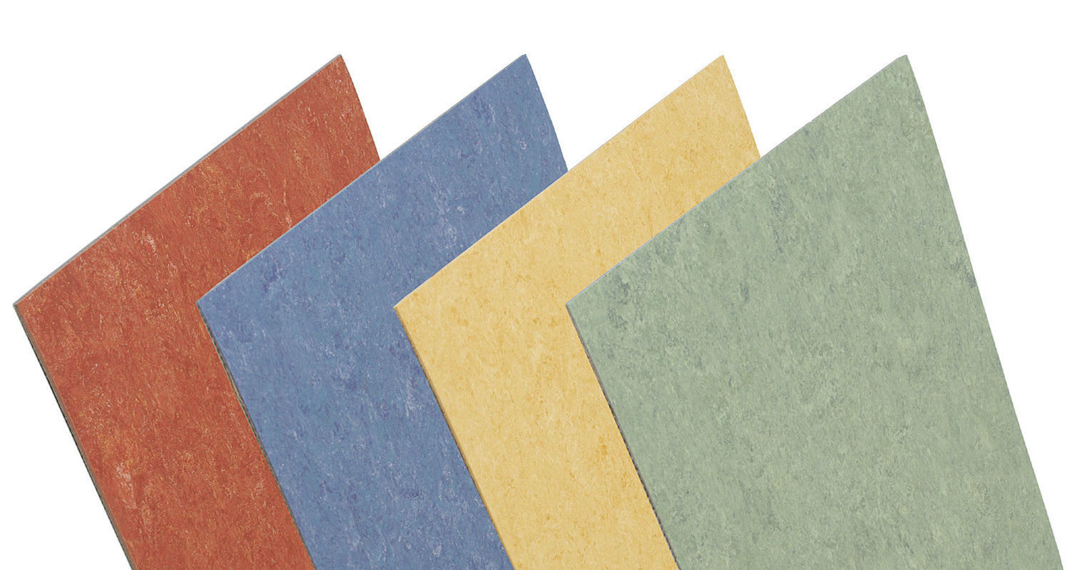 Linoleum tiles in different colors