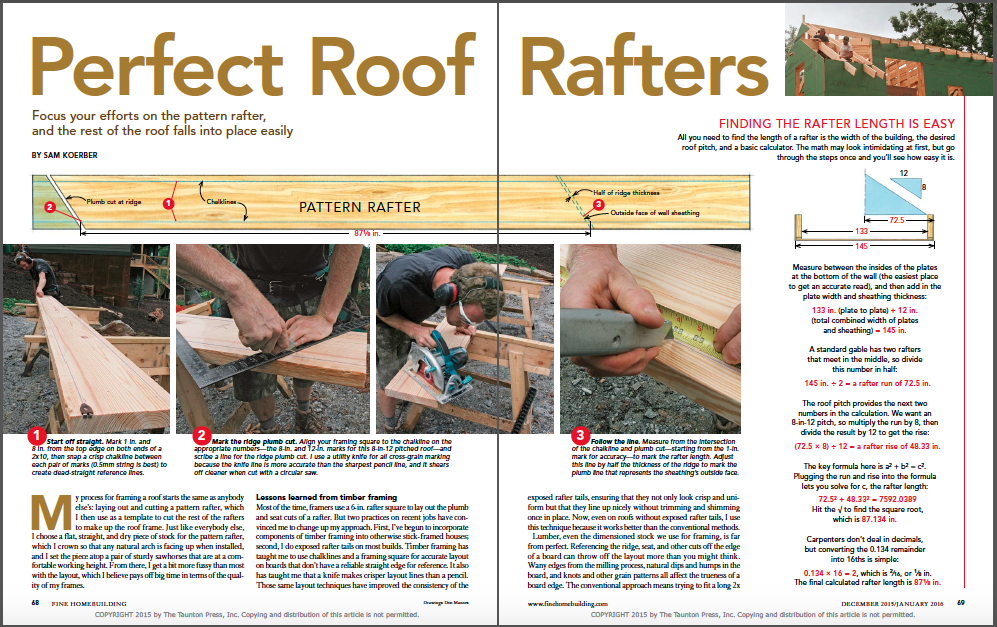 perfect roof rafters magazine spread