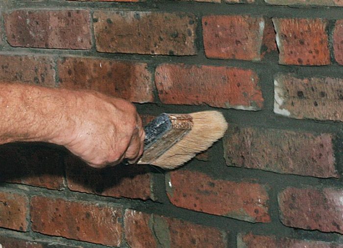 use a soft bristle brush for clean up along the brick