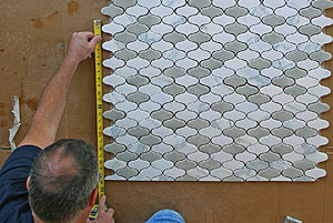 For mosaic tile backsplash accents it’s more about symmetry than anything else