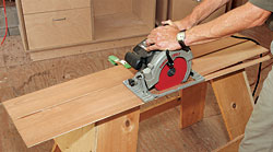 Shooting boards are jigs that keep the saw’s baseplate from damaging the workpiece