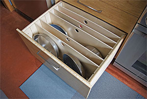 an organized kitchen drawer