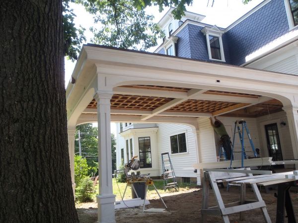 Porte' Cochere - All trimmed out ready for outdoor drywall 