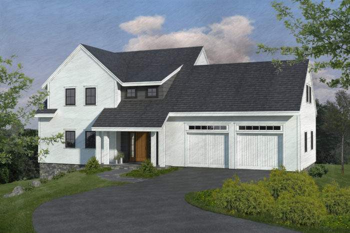 With the garage doors moved to the front of the house, facing north, we could move forward with a reasonable design.