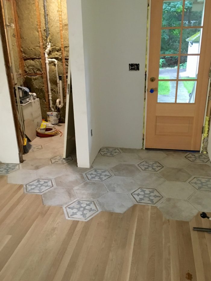 wood to tile