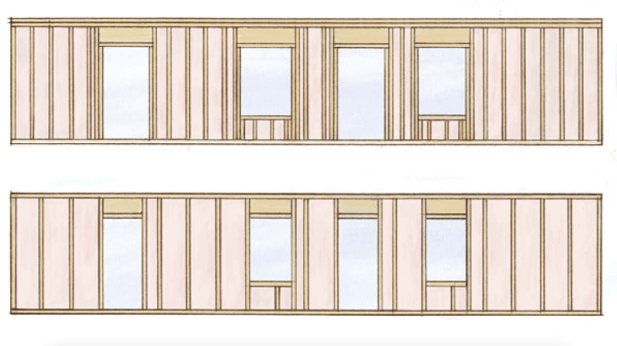 Conventional vs advanced framing (GBA image)